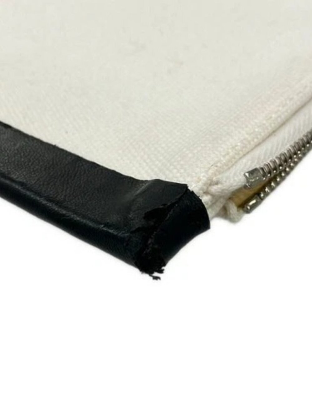 CELINE - Cream Black Canvas Clutch Bag - Picture 15 of 15